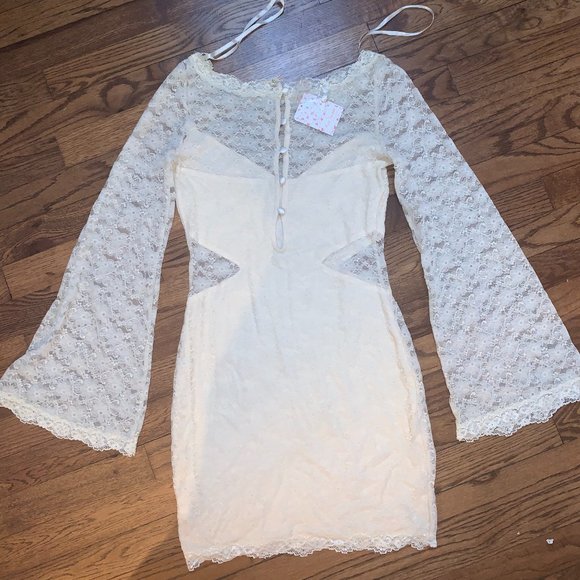 Free People Lace Dress Off White (Size: S) - Picture 2 of 5